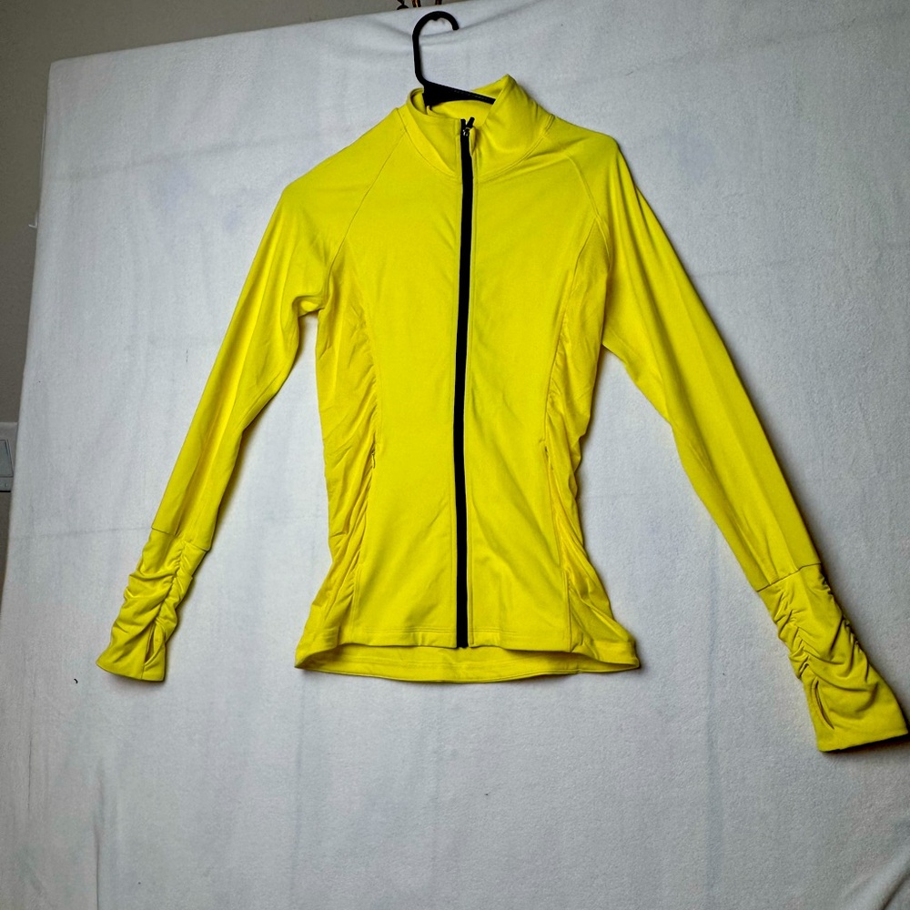 Victoria's Secret VSX Sport Knockout Jacket yellow Zip-Up Ruched Womens‎ Xs